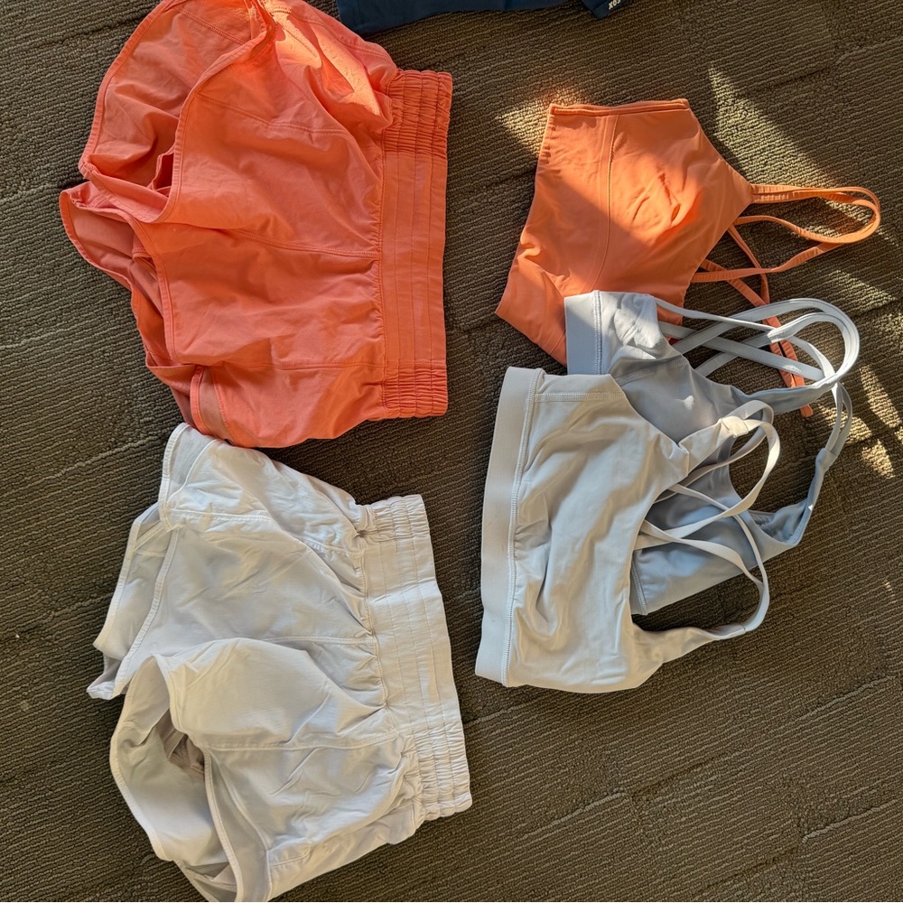 Lululemon BUNDLE Orange and white Activewear Set
